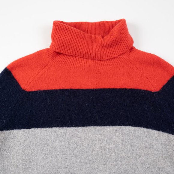 COURT & ROE red navy grey color block turtleneck sweater size S - Picture 4 of 11